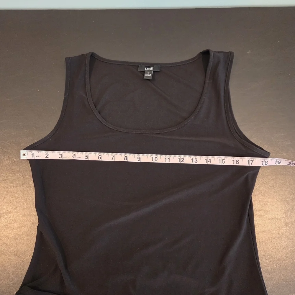 MSK Black With Multi Colored Dress Sleeveless Size Medium Asymmetrical